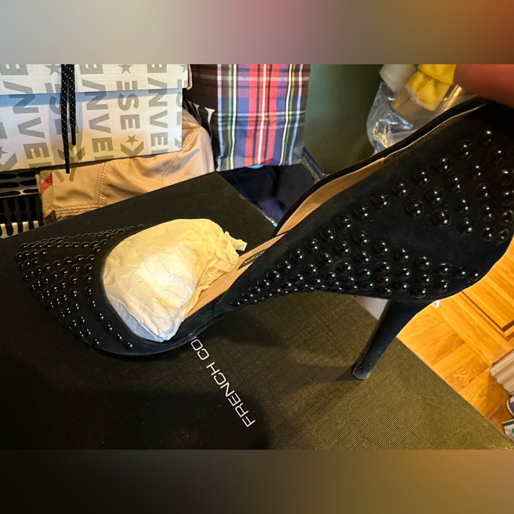 French Connection Black Embellished Heels